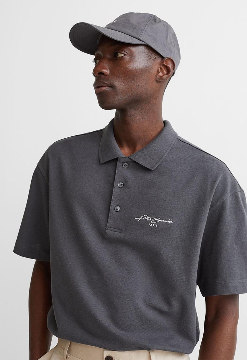 H&M - Relaxed fit polo shirt - dark grey