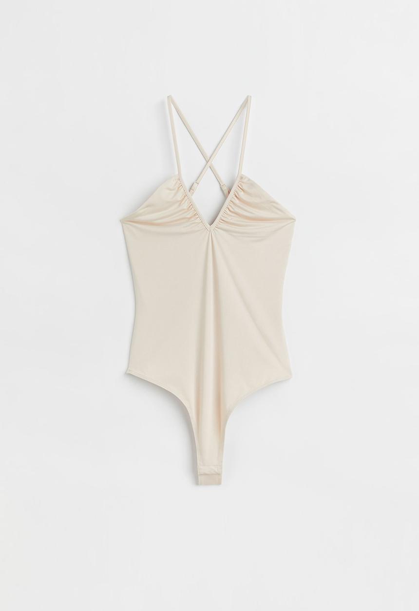H&M - Jersey thong body - light beige