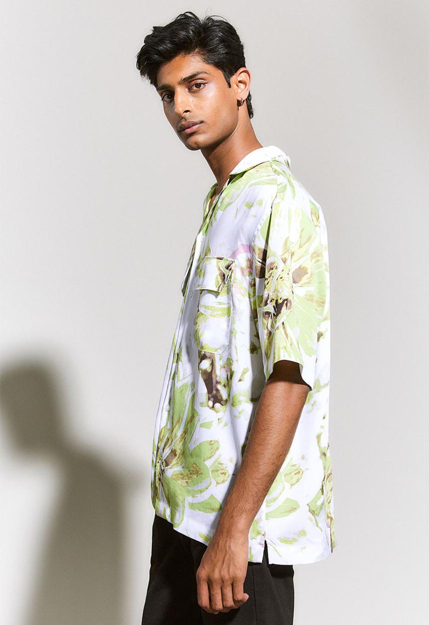 H&M - Lyocell resort shirt - white/patterned