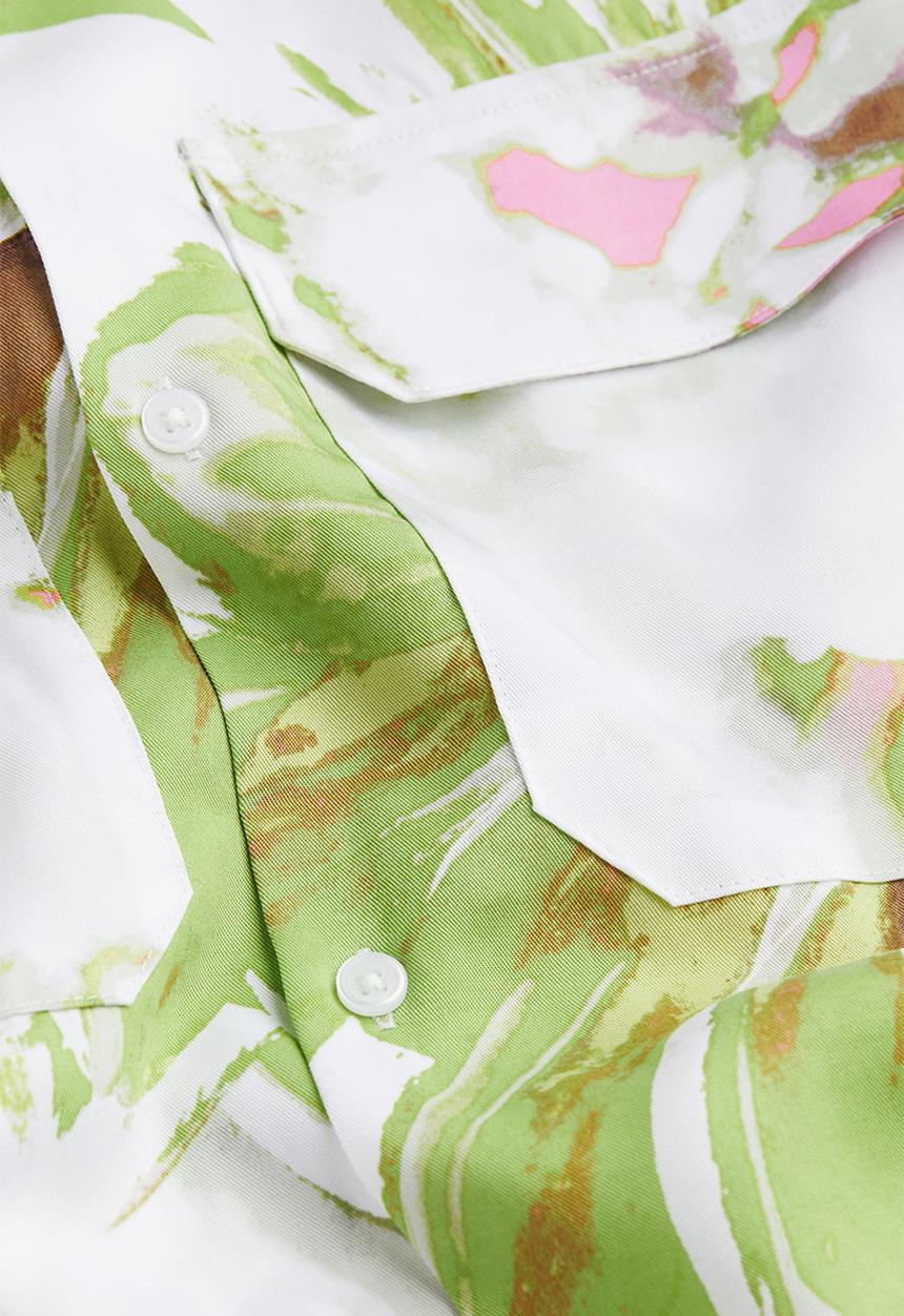 H&M - Lyocell resort shirt - white/patterned
