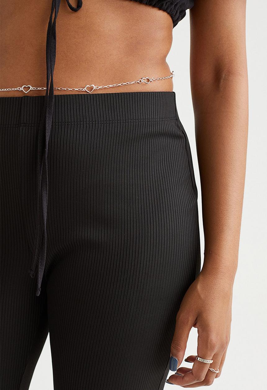 H&M - Ribbed jazz trousers - black
