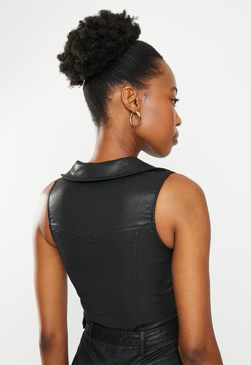 SISSY BOY - Biker chic: biker jumpsuit with front zip - black