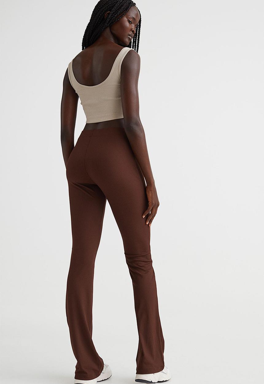 H&M - Ribbed jazz trousers - brown