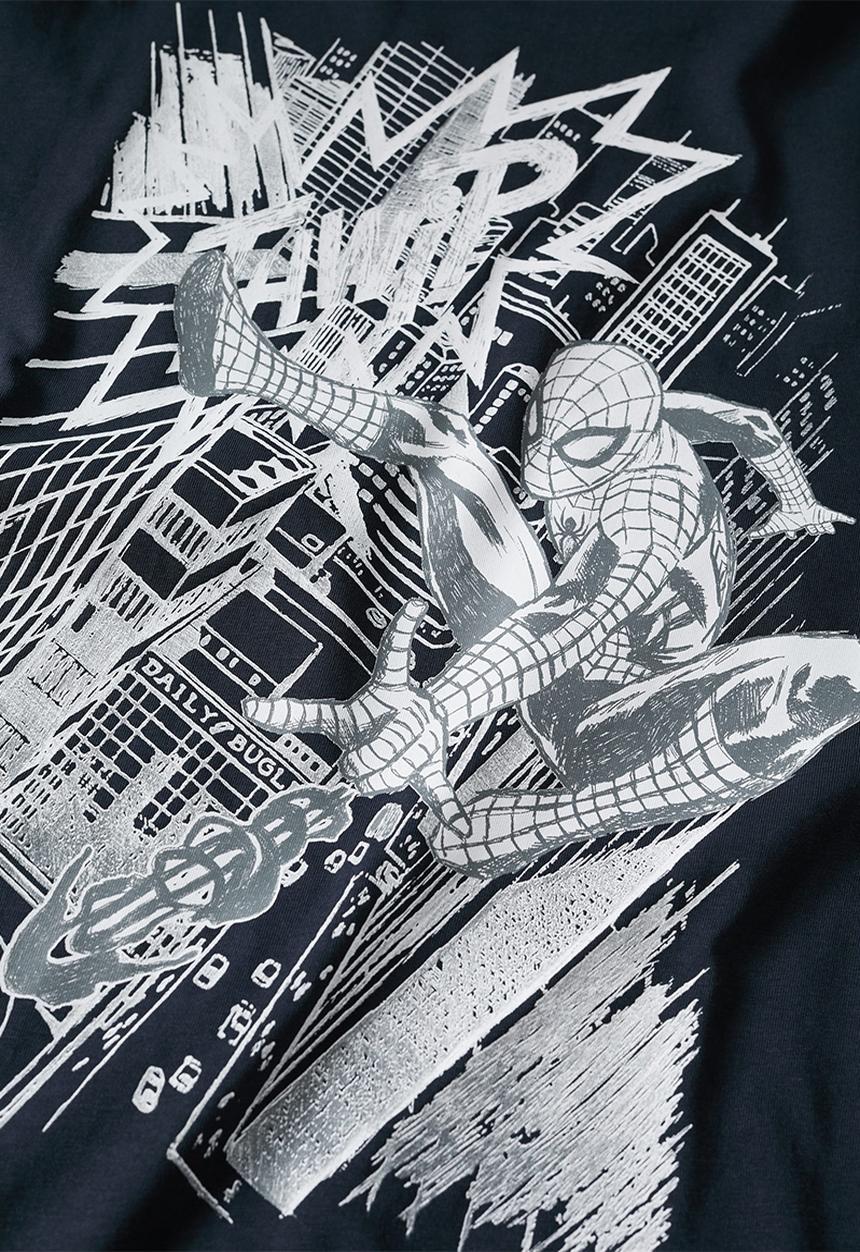 MANGO - T-shirt spiderman marvel - navy 