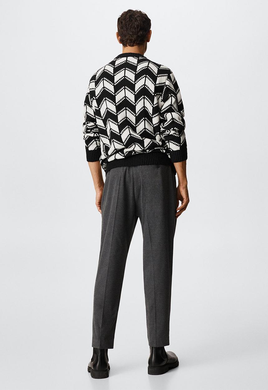 MANGO - Sweater omega - black/white