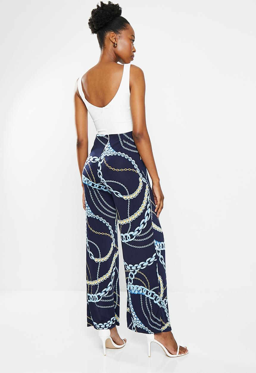 SISSY BOY - Mixed jumpsuit with front slits - navy 