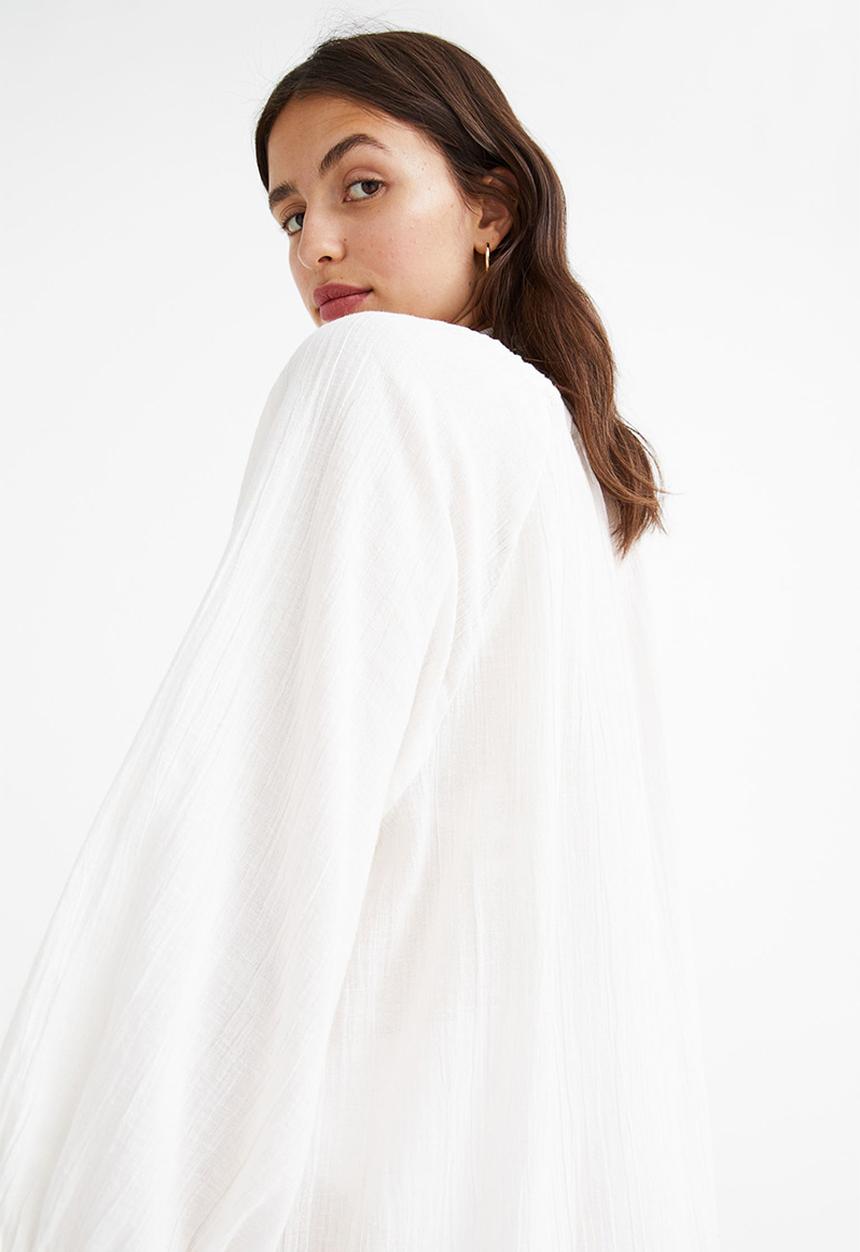 H&M - Balloon-sleeved dress - white