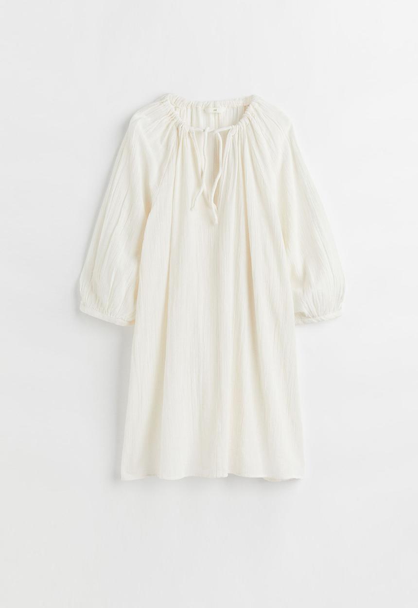 H&M - Balloon-sleeved dress - white