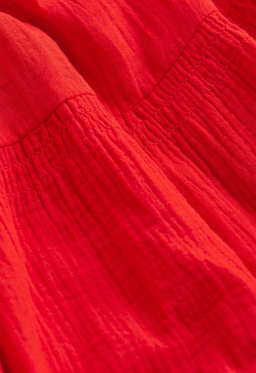 H&M - Double-weave cotton dress - red