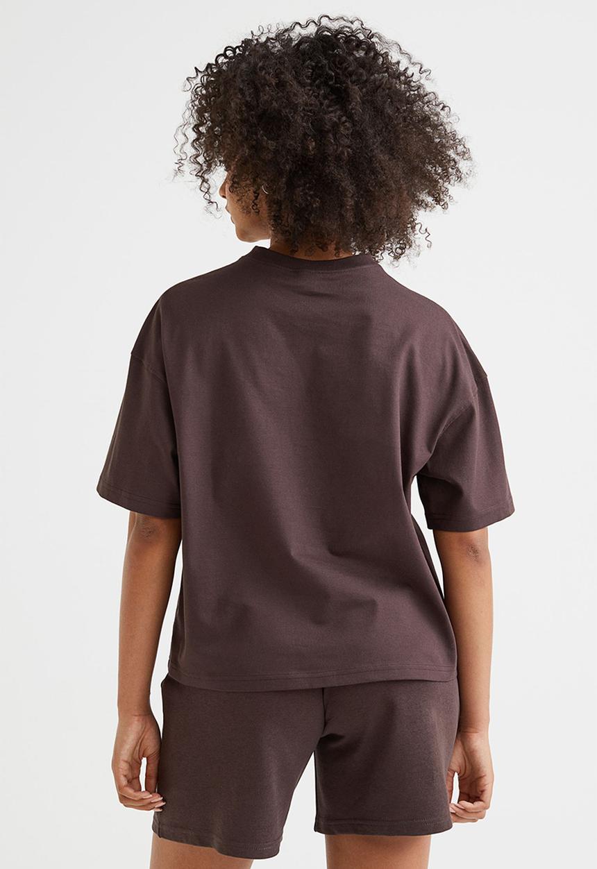 H&M - Boxy T-shirt - dark brown