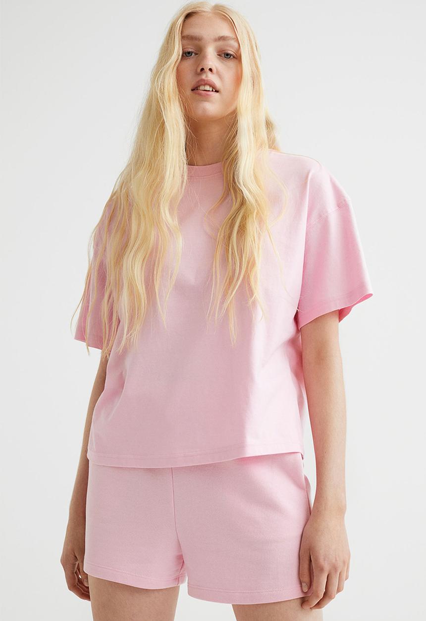 H&M - Boxy T-shirt - light pink