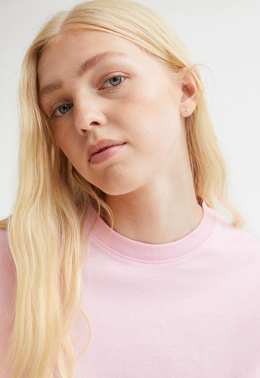 H&M - Boxy T-shirt - light pink
