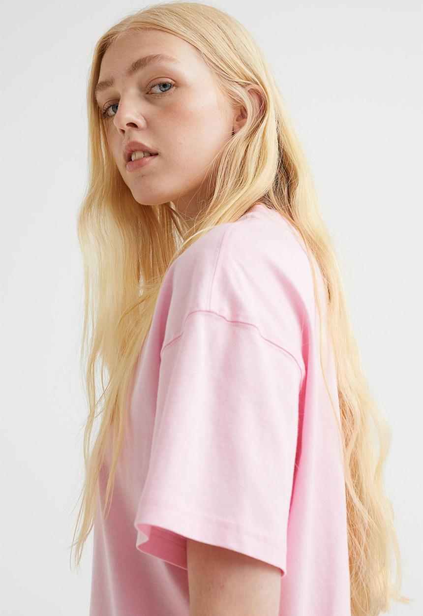H&M - Boxy T-shirt - light pink