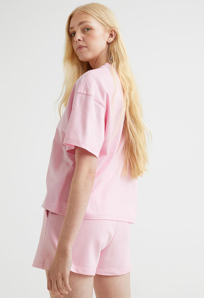 H&M - Boxy T-shirt - light pink