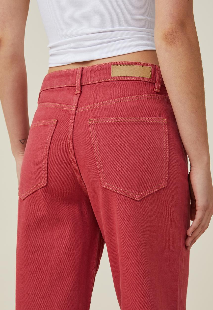 Cotton On - Loose straight jean - rust red 