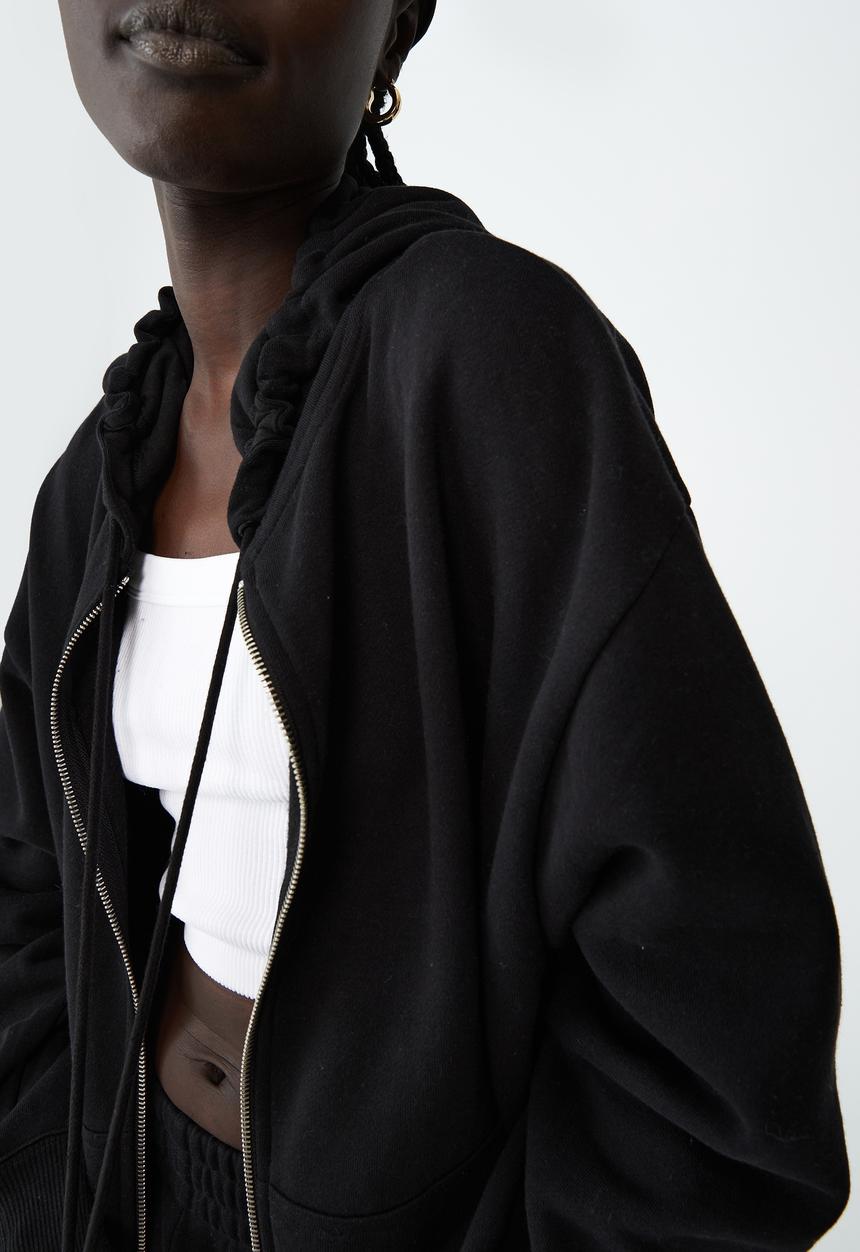 Cotton On - Classic zip-through hoodie - black
