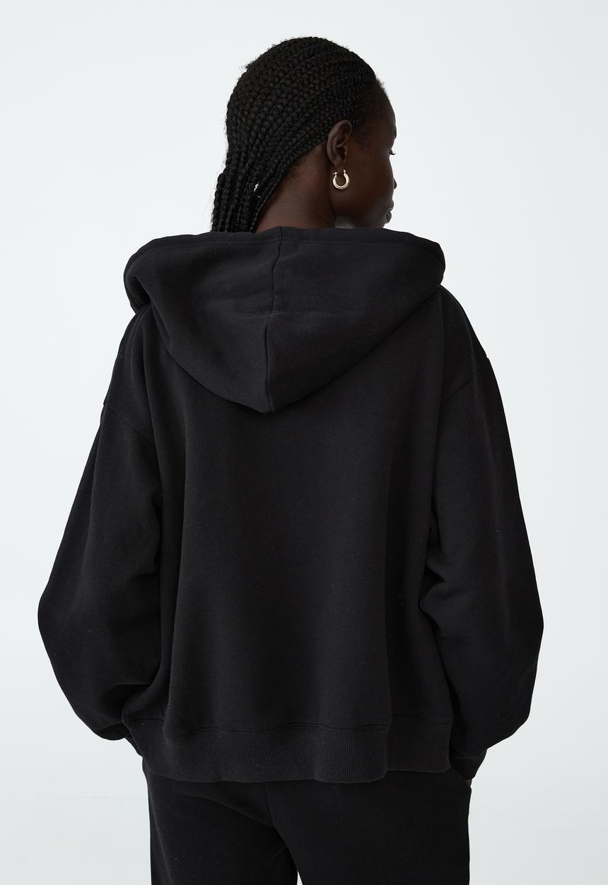 Cotton On - Classic zip-through hoodie - black