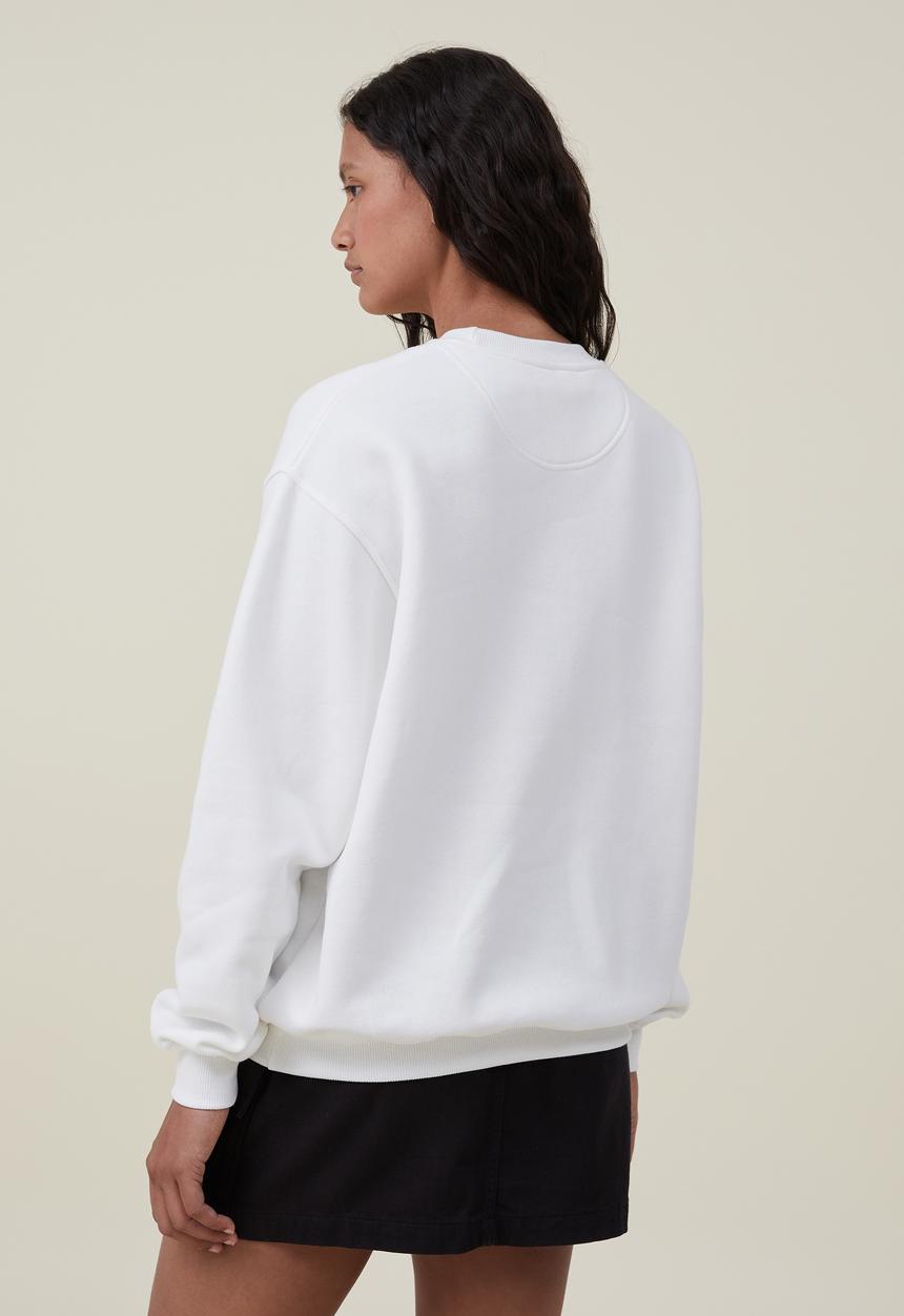 Cotton On - Classic graphic crew sweatshirt - love club/off white