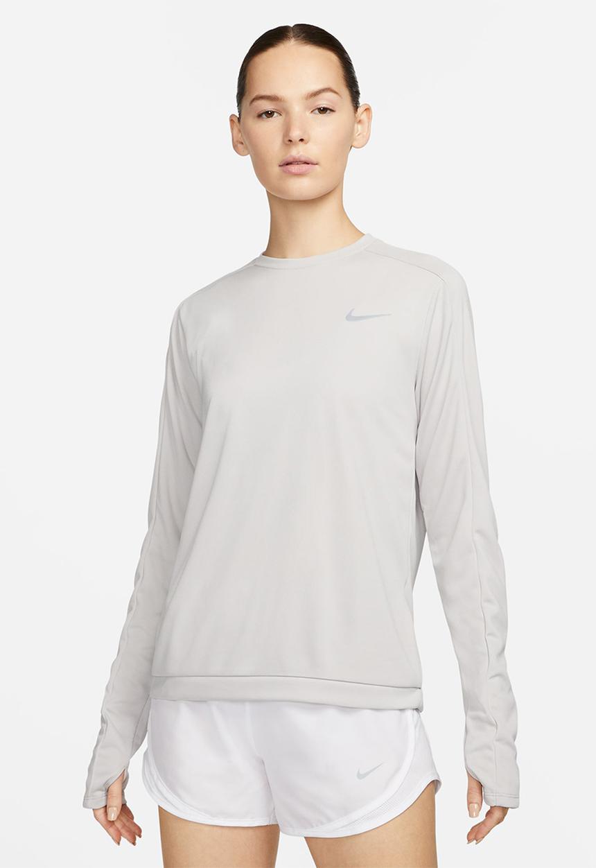Nike - W nk df pacer crew - lt iron ore/reflective silver