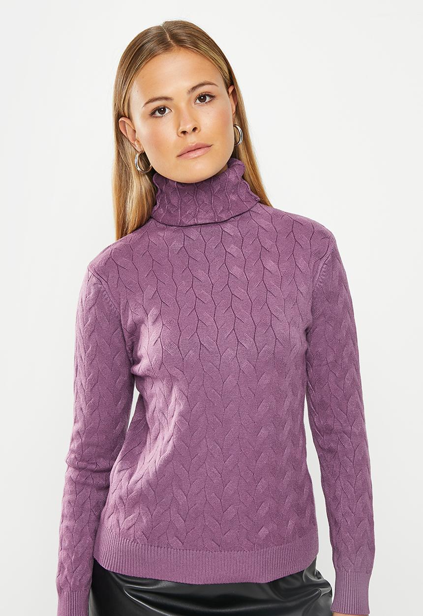dailyfriday - Cable poloneck - purple