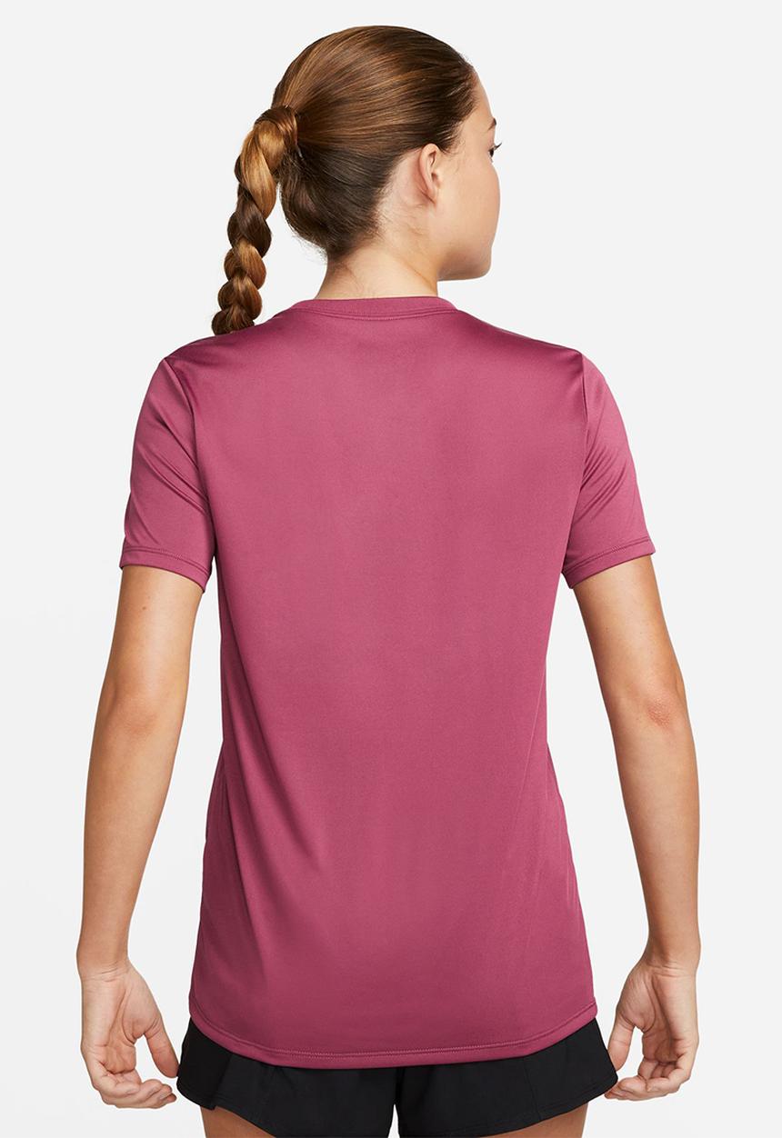Nike - W nike dri-fit tee rlgd lbr - rosewood & white