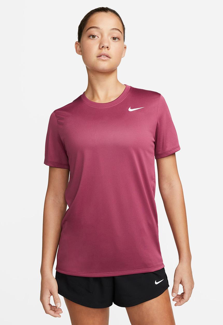Nike - W nike dri-fit tee rlgd lbr - rosewood & white
