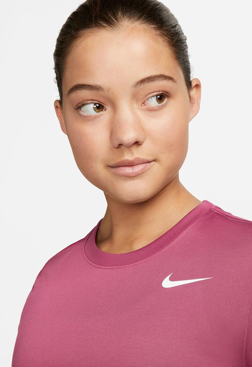 Nike - W nike dri-fit tee rlgd lbr - rosewood & white