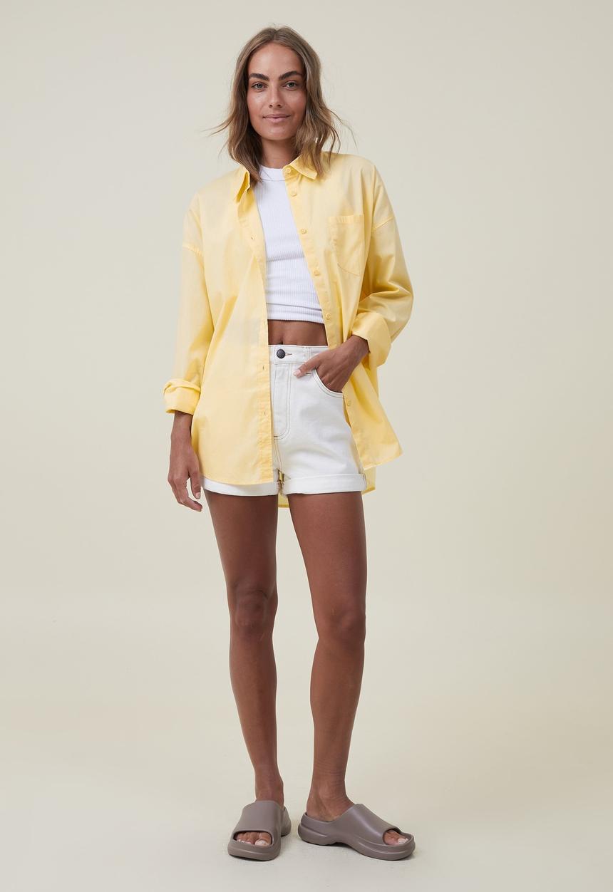Cotton On - Dad shirt - pale yellow 