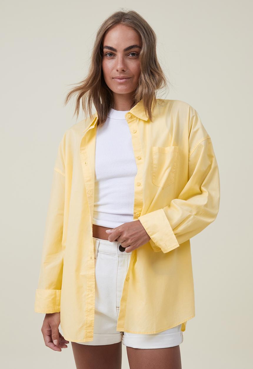 Cotton On - Dad shirt - pale yellow 