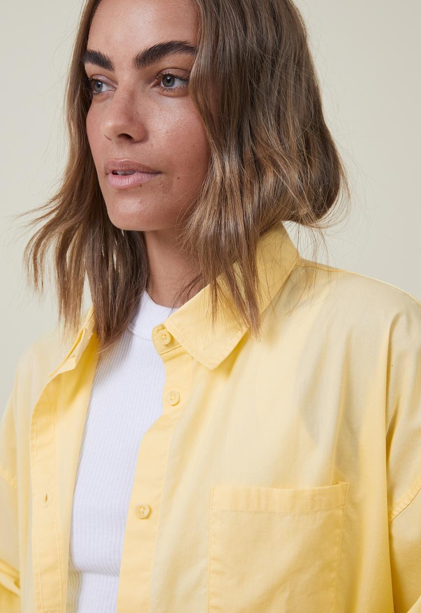 Cotton On - Dad shirt - pale yellow 