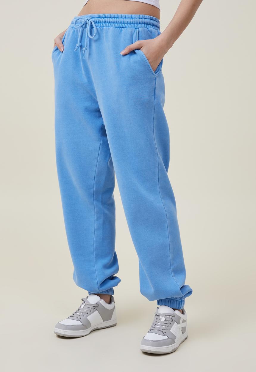 Cotton On - Classic washed trackpant - warm fuzzy blue 
