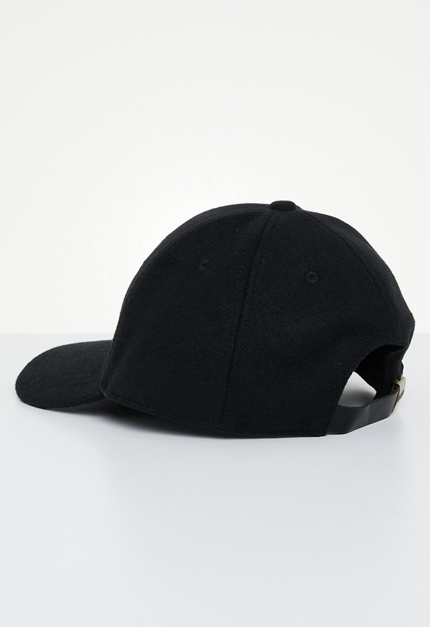POLO - Mens 6 panel melton peak - black