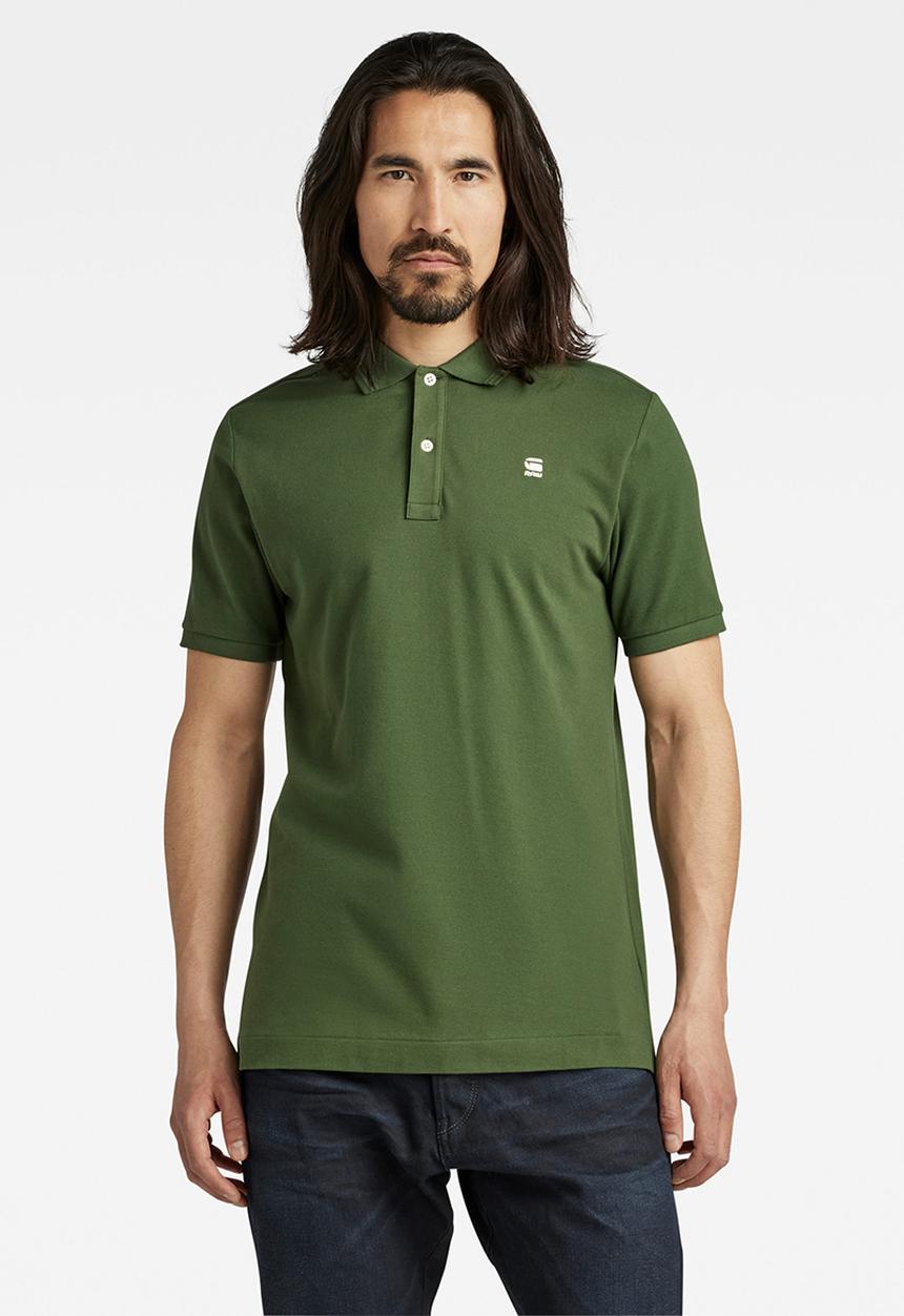 G-STAR - Dunda slim polo short sleeve - dk nuri green