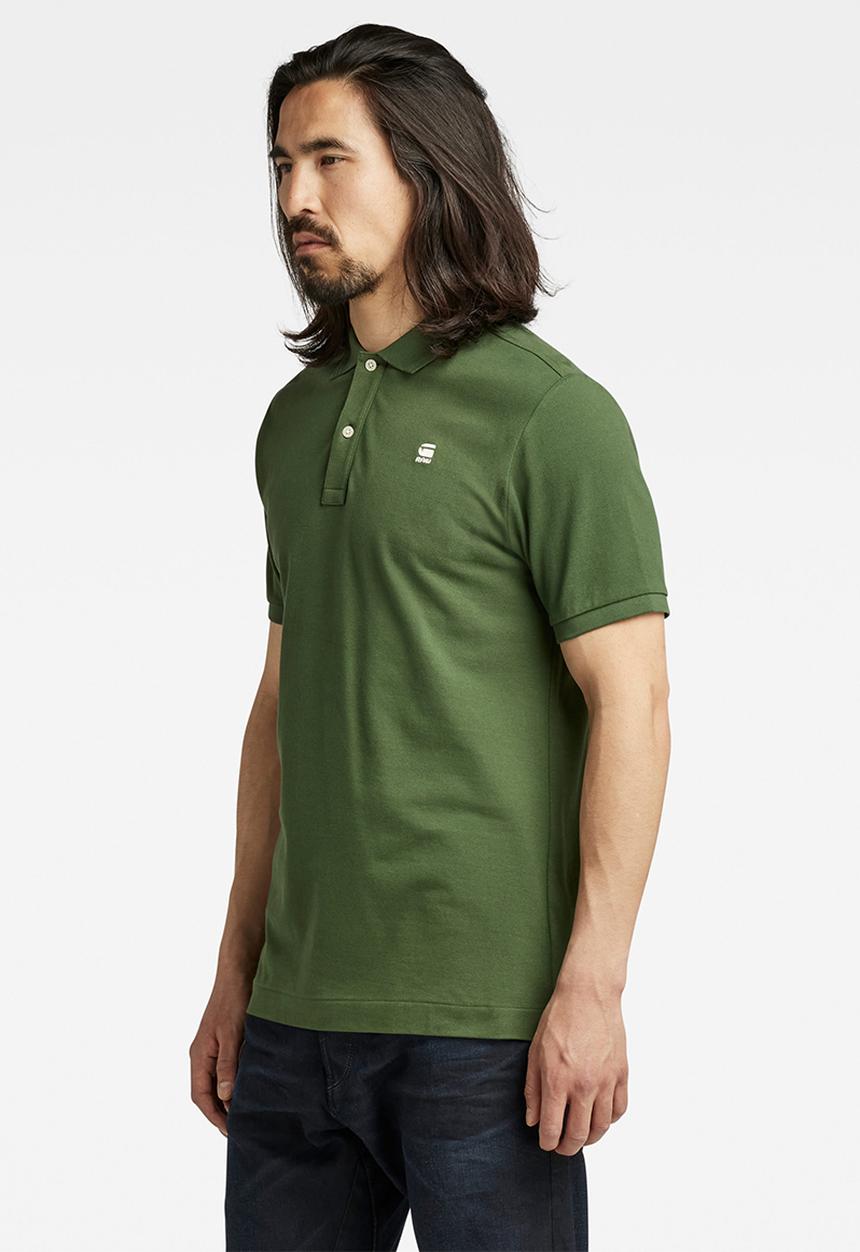 G-STAR - Dunda slim polo short sleeve - dk nuri green