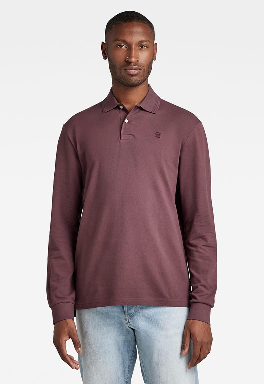 G-STAR - Dunda core polo long sleeve - vineyard wine