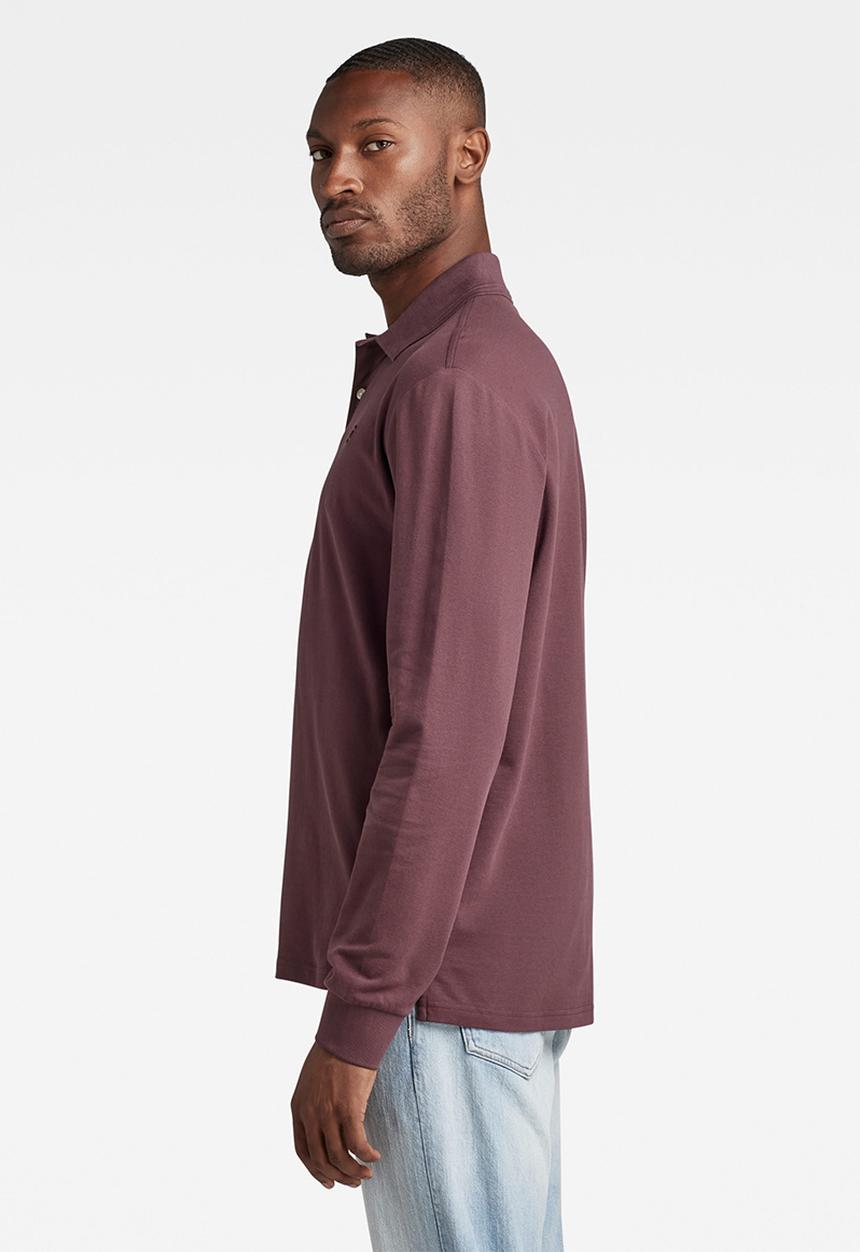 G-STAR - Dunda core polo long sleeve - vineyard wine