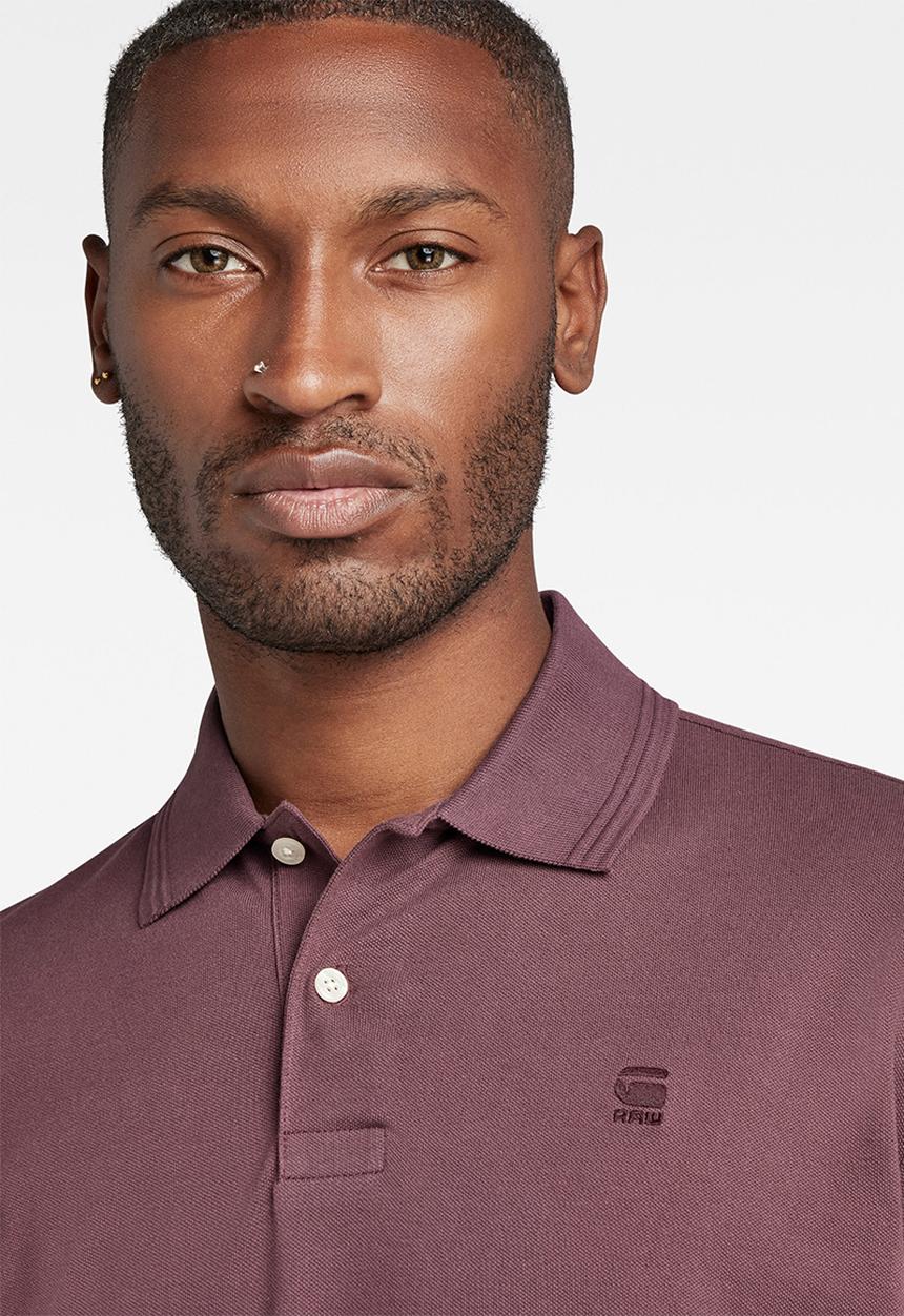 G-STAR - Dunda core polo long sleeve - vineyard wine