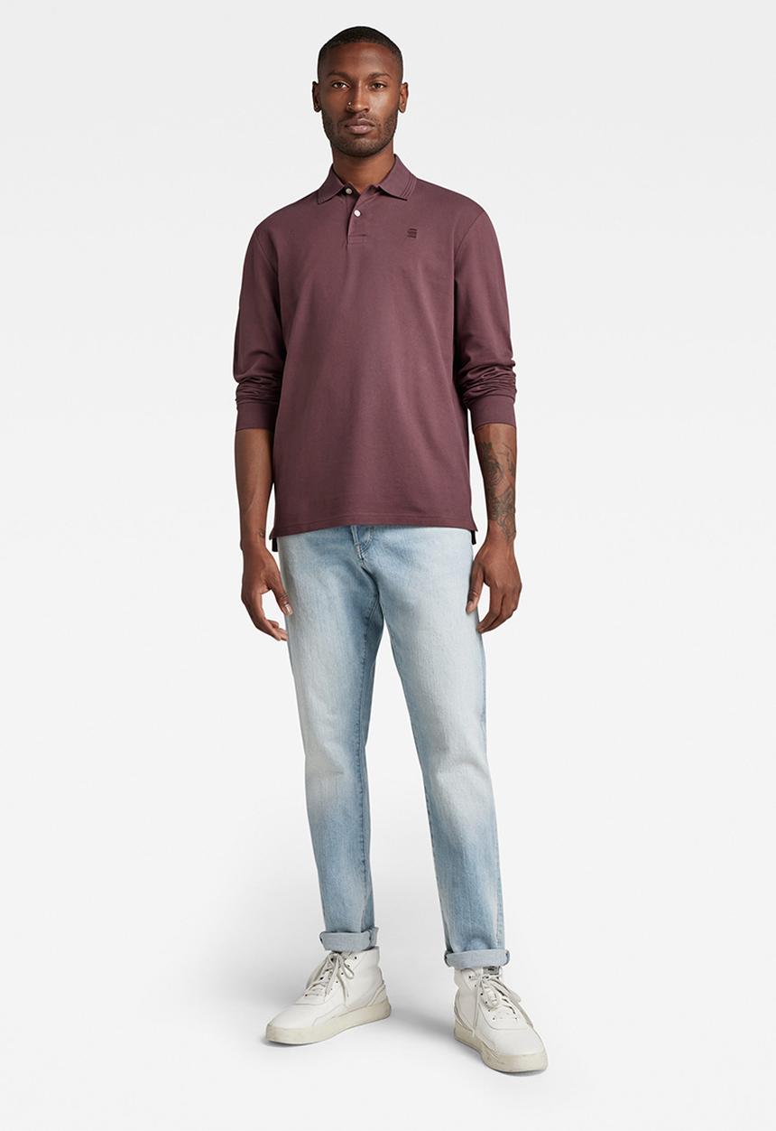 G-STAR - Dunda core polo long sleeve - vineyard wine