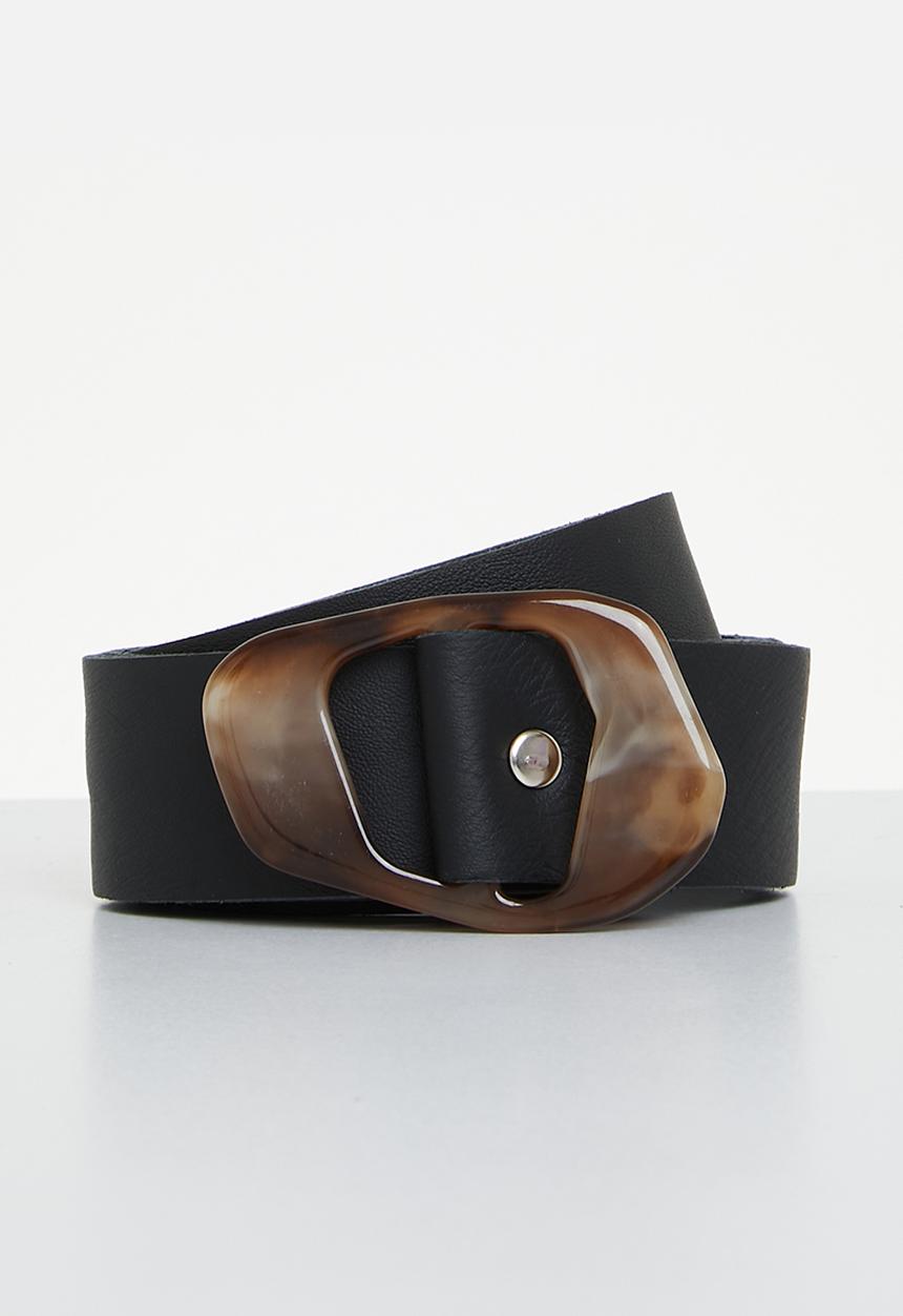 Superbalist - Resin detail buckle belt - brown
