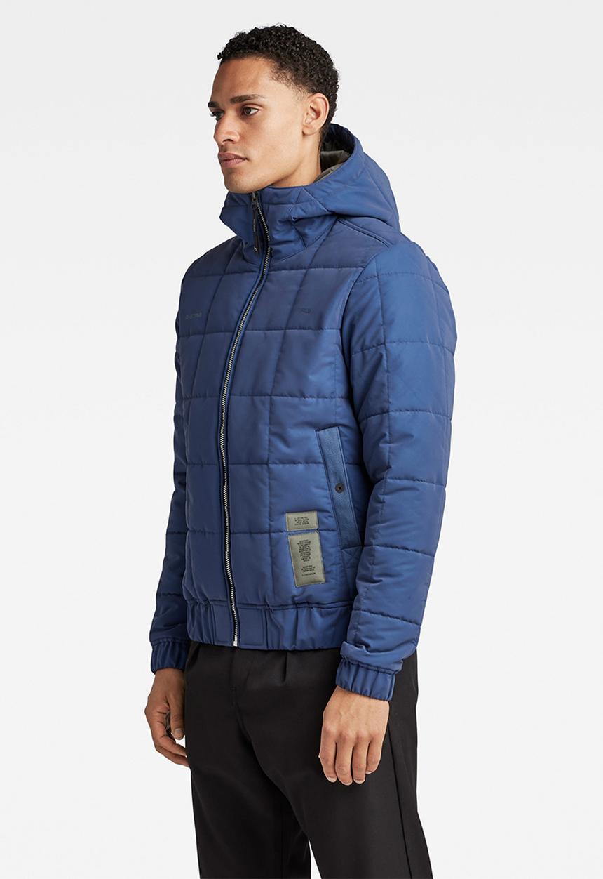 G-STAR - Meefic sqr quilted hdd jkt - reflective sea blue