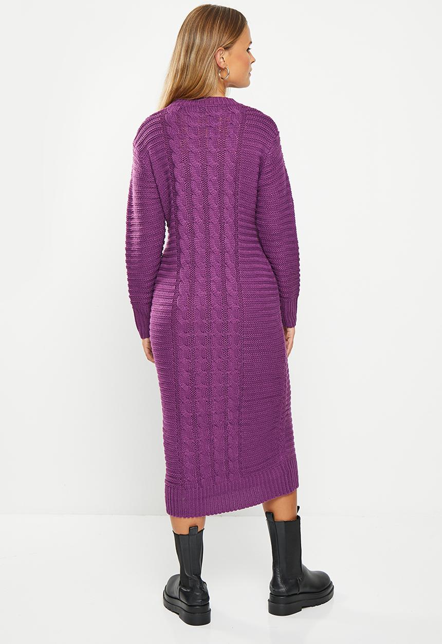 dailyfriday - Knitwear cable dress - purple