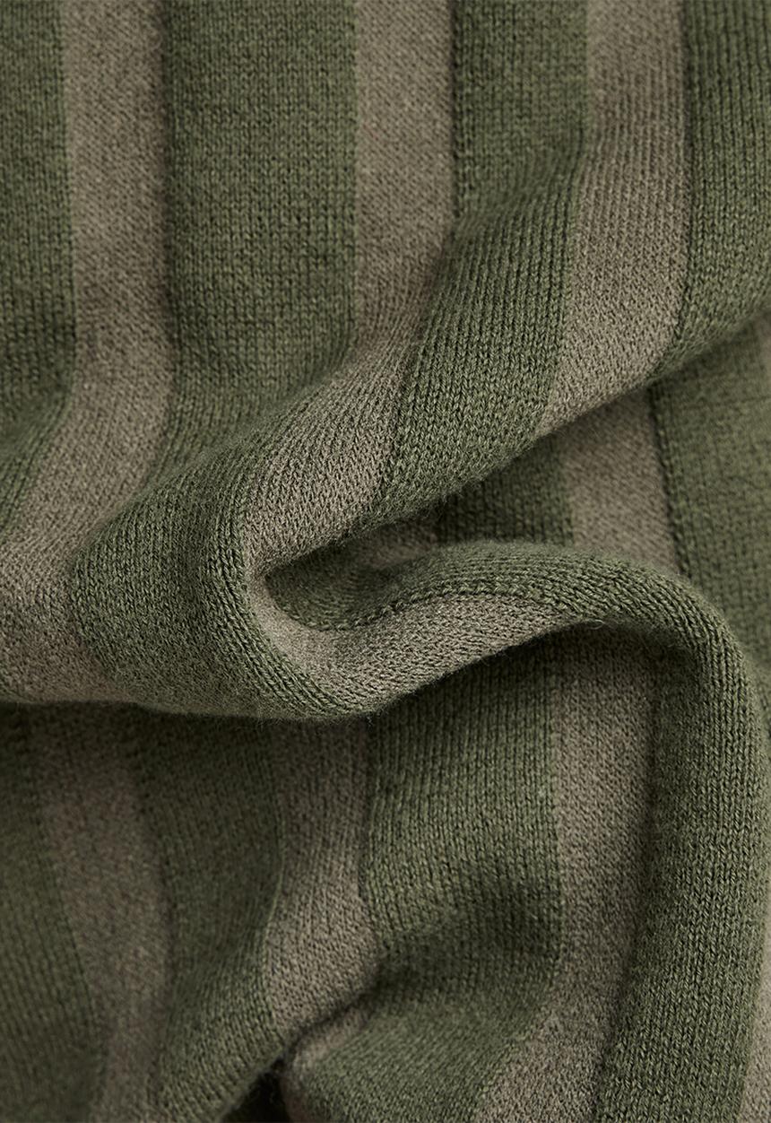 G-STAR - 3D line loose half zip knit - dk bronze green/combat