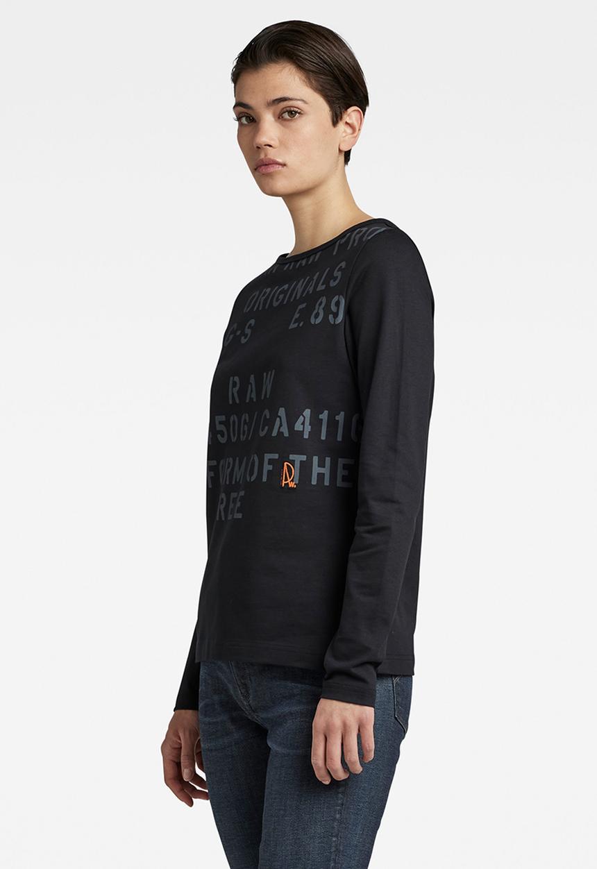 G-STAR - Stencil long sleeve gr r T-shirt - caviar