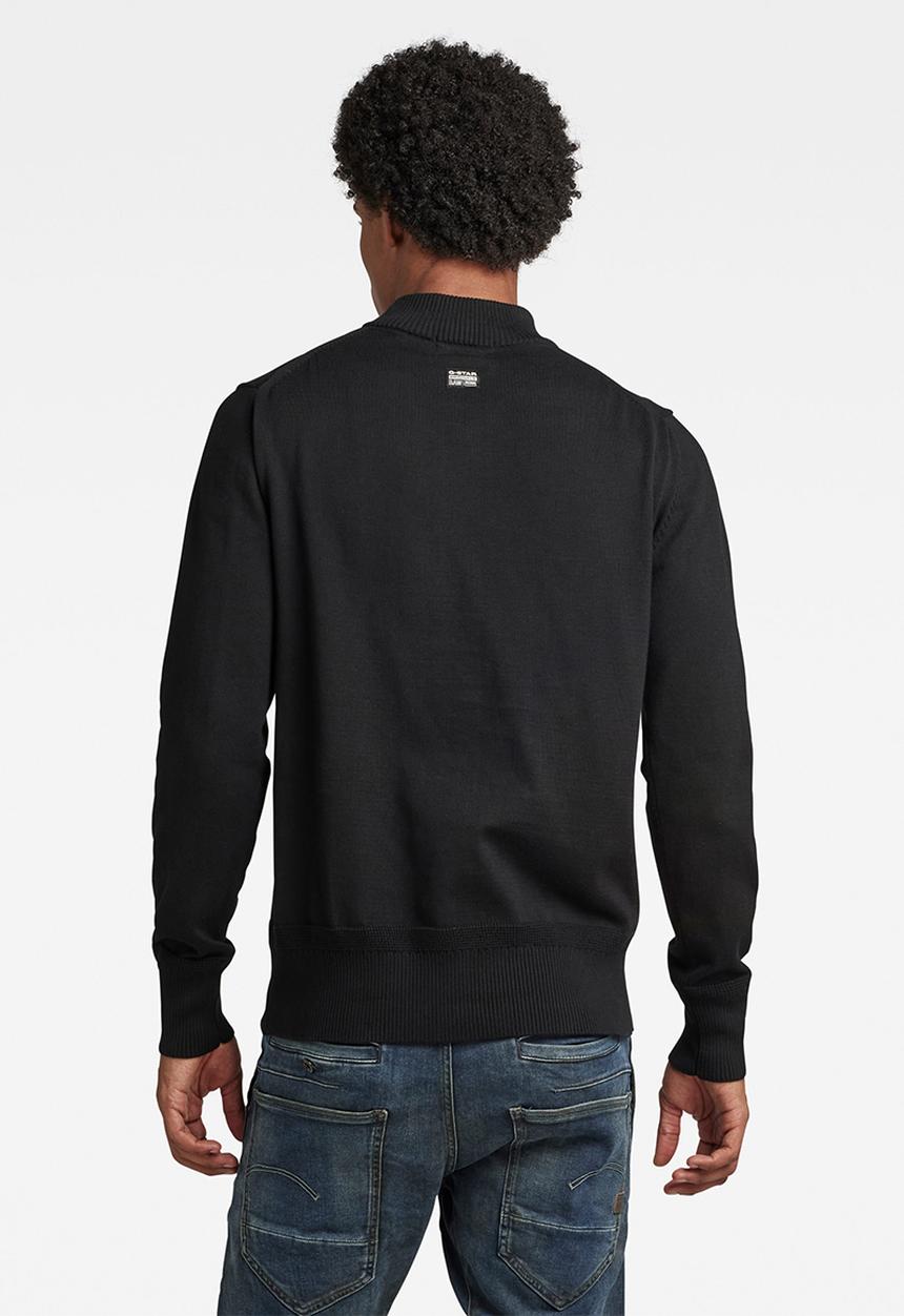 G-STAR - Premium core mock knit - dk black