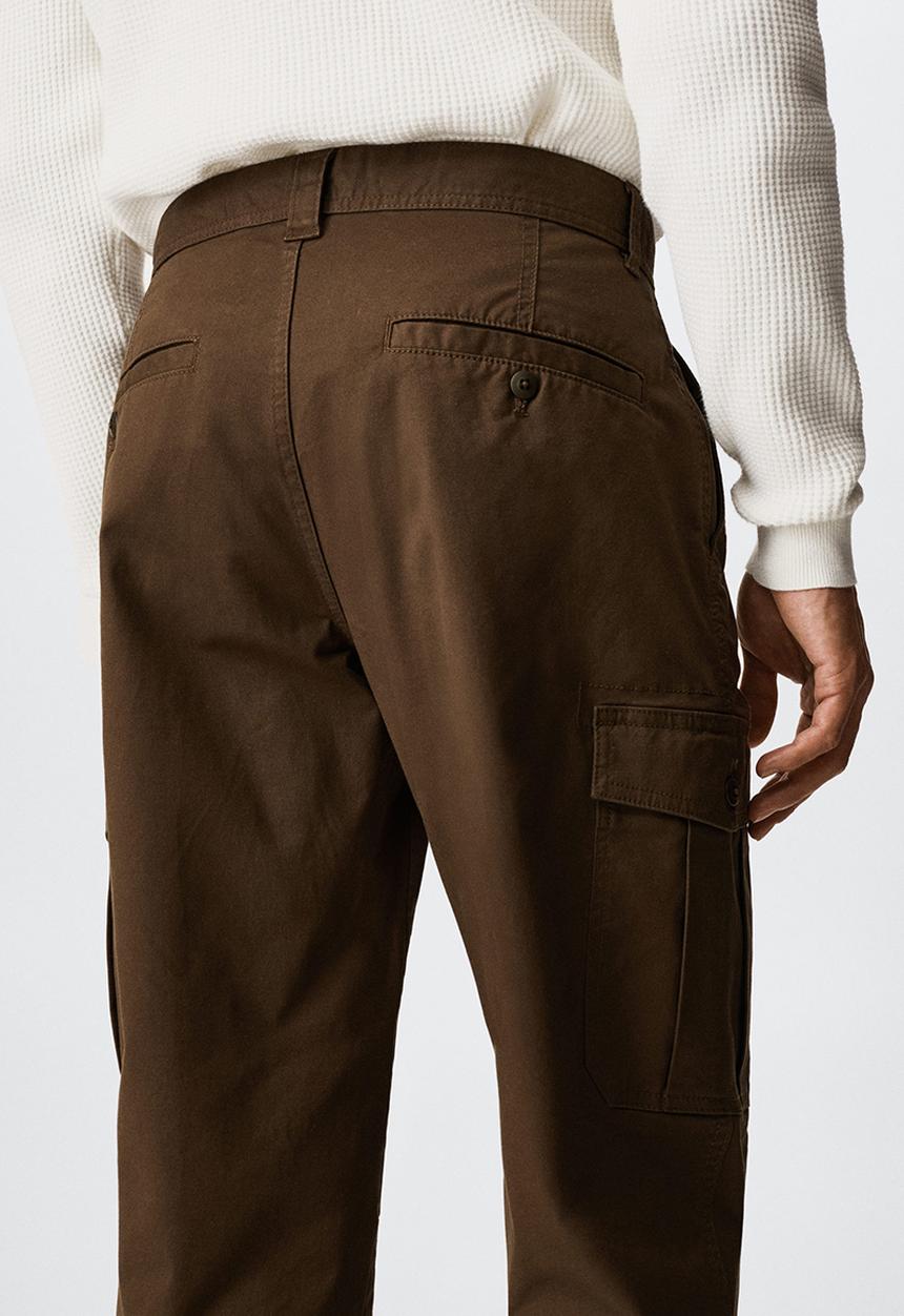 MANGO - Trousers cargo pkt daniel - brown 