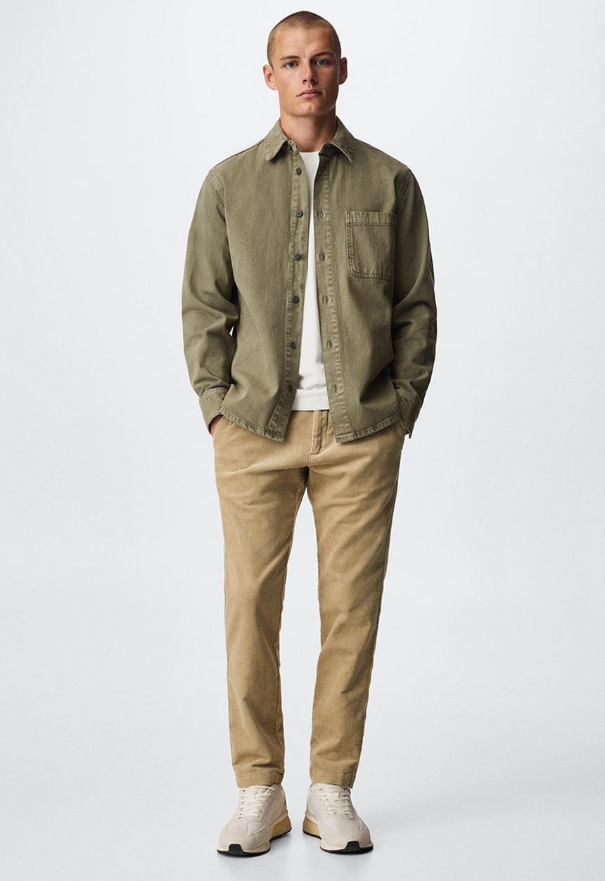 MANGO - Trousers berdam - beige