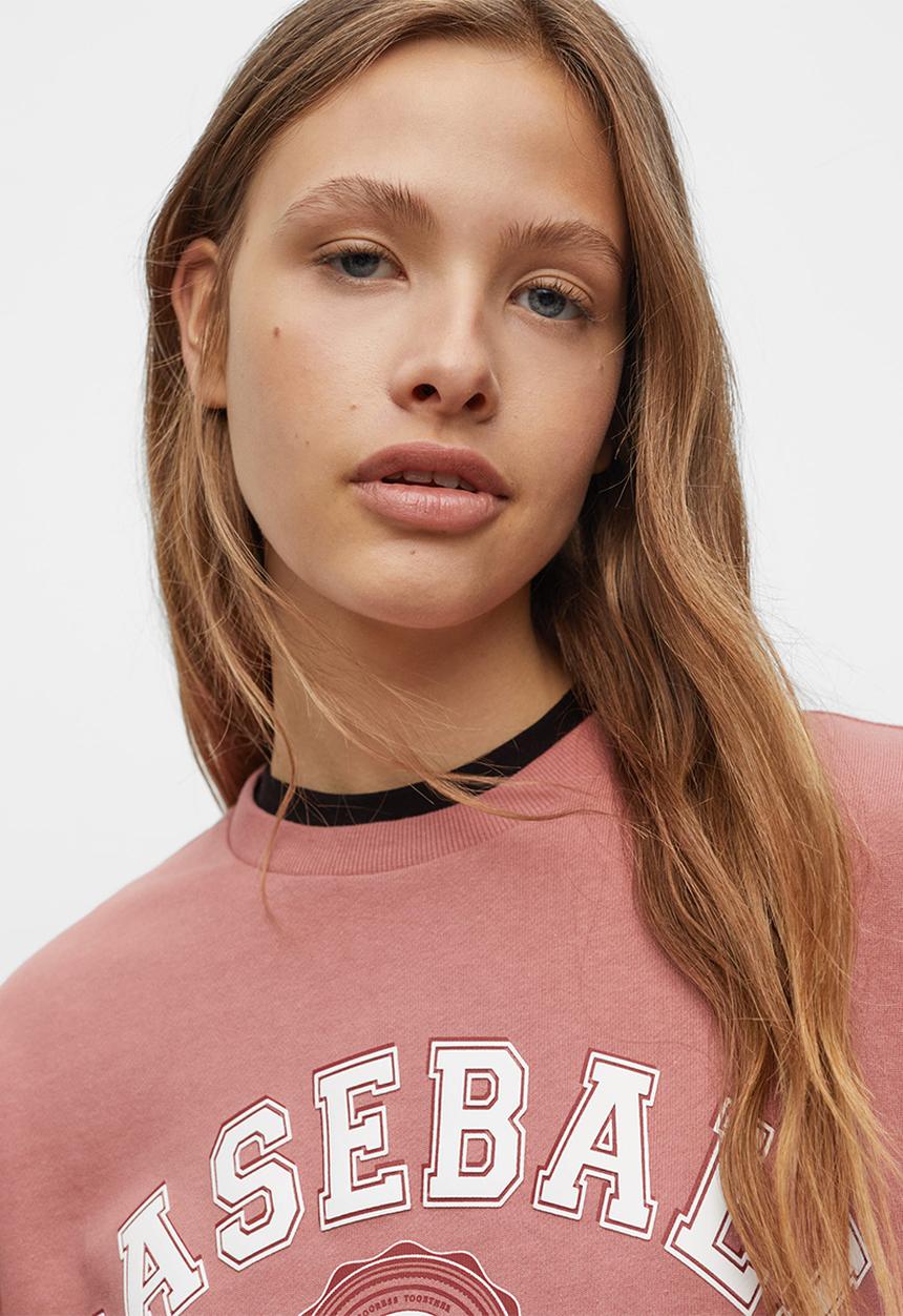 MANGO - Sweatshirt  baseball - light pink