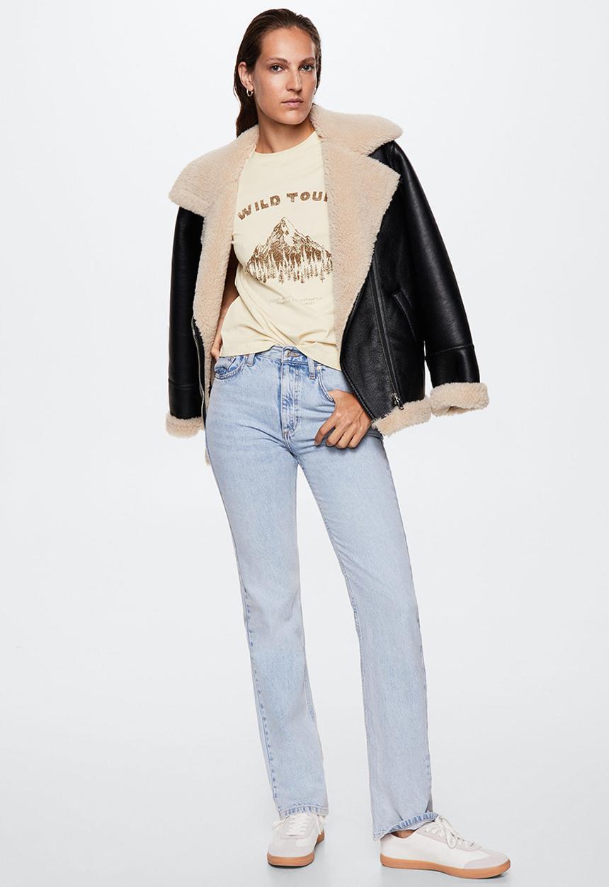 MANGO - T-shirt arizona - light beige