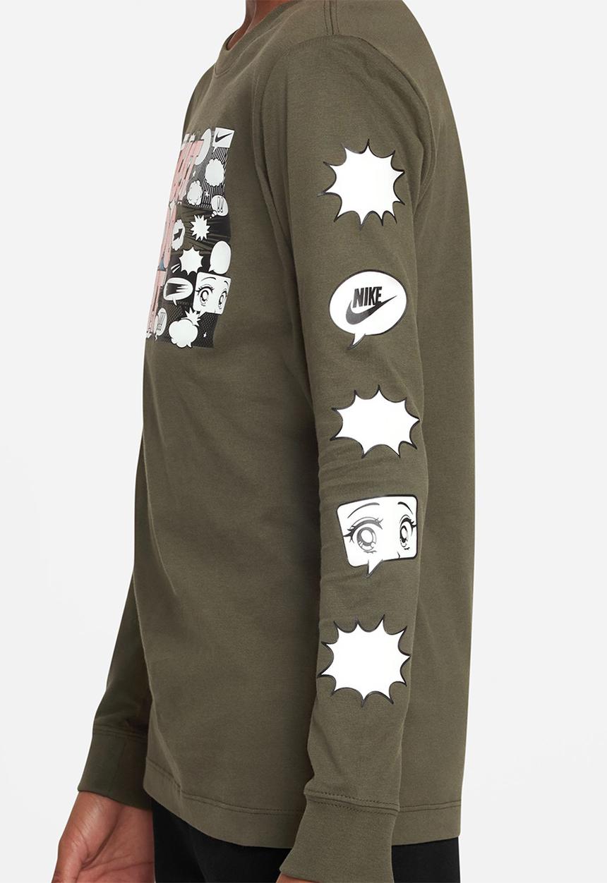 Nike - U nsw ls tee boxy sleeve sp23 - cargo khaki