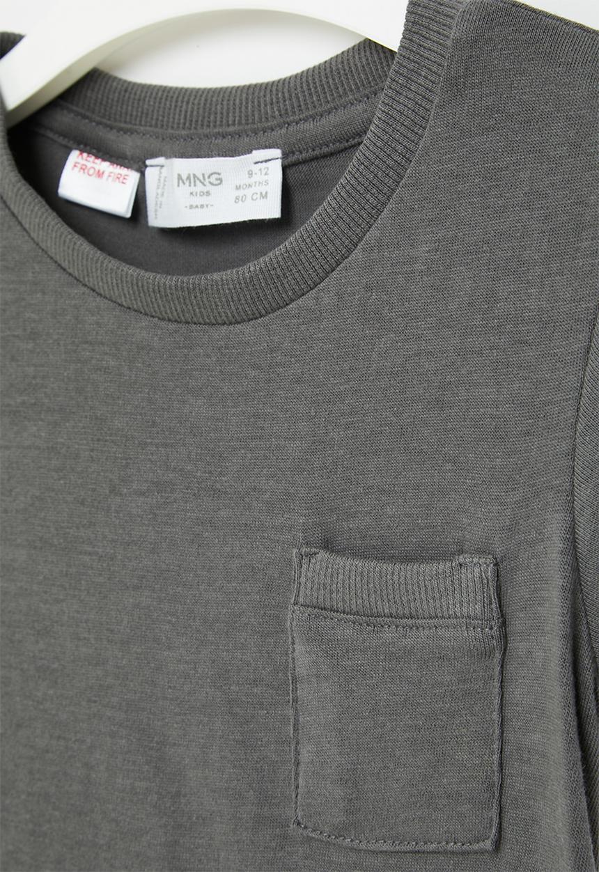MANGO - T-shirt basicb - charcoal